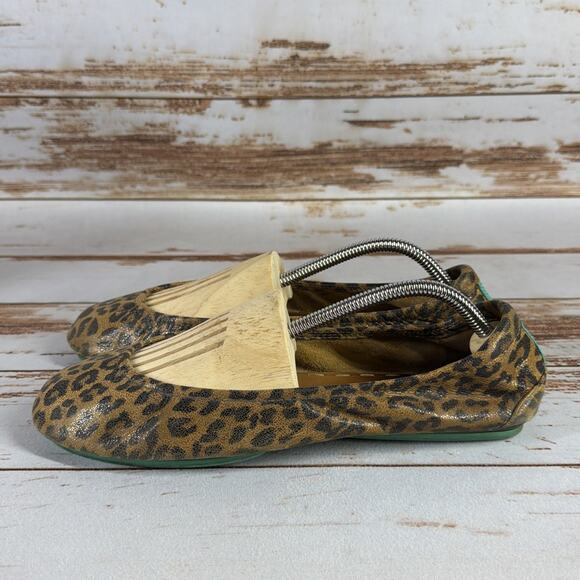 TIEKS Leopard Print Ballet Flats – Cheetah, Foldable, Sz 10, Rare Unicorn - Picture 1 of 10